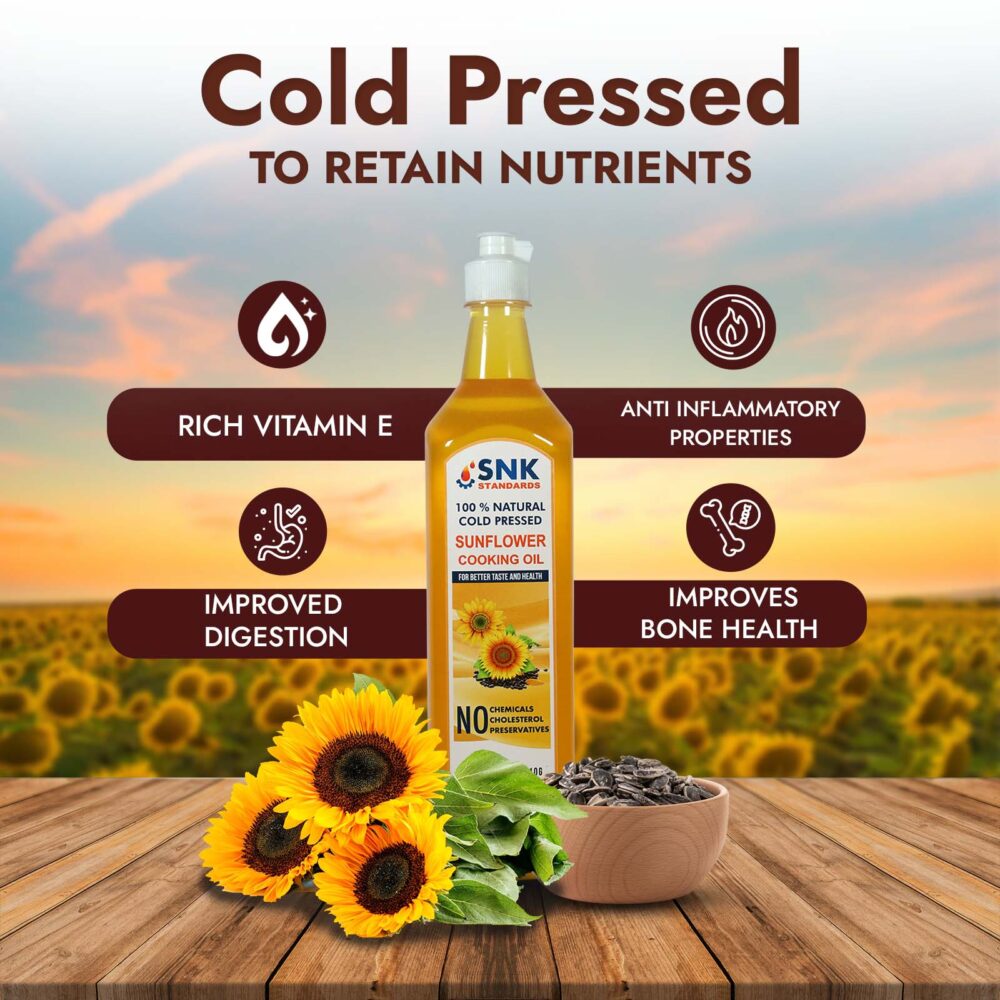 Sunflower Oil – Pure & Unrefined Cold Pressed Oil – Natural & Chemical Free – 1