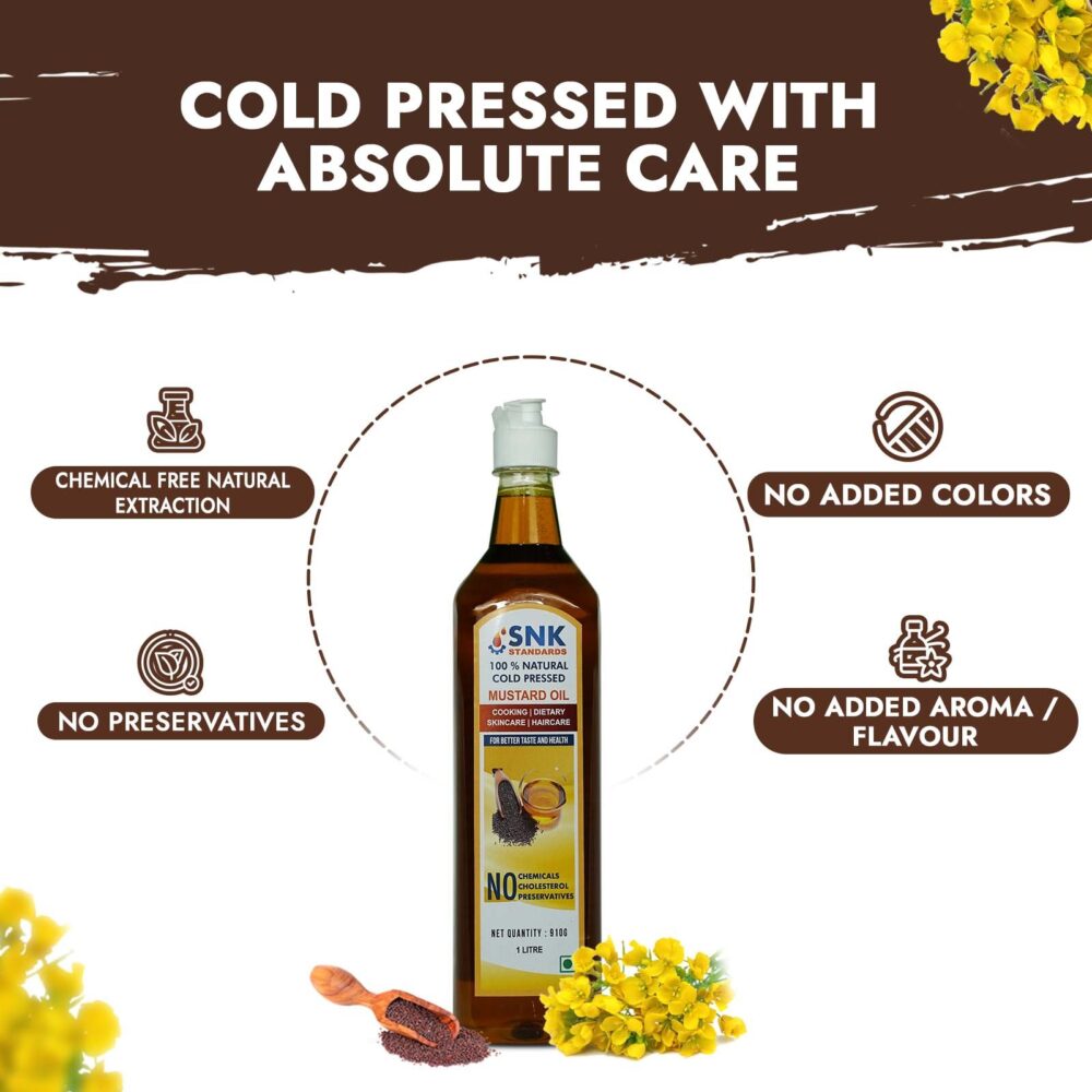 Pure and Unrefined Cold Pressed Mustard Oil,