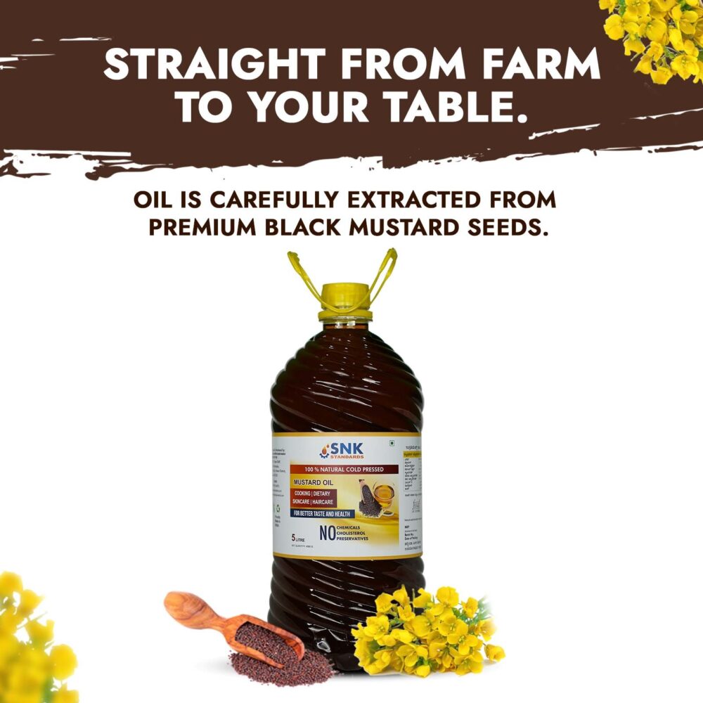 Pure and Unrefined Cold Pressed Mustard Oil,