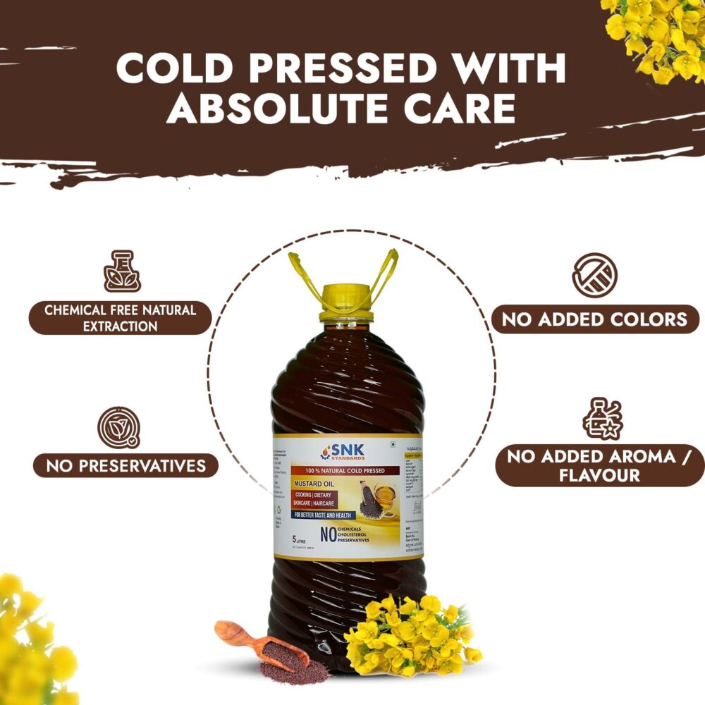 Pure and Unrefined Cold Pressed Mustard Oil,